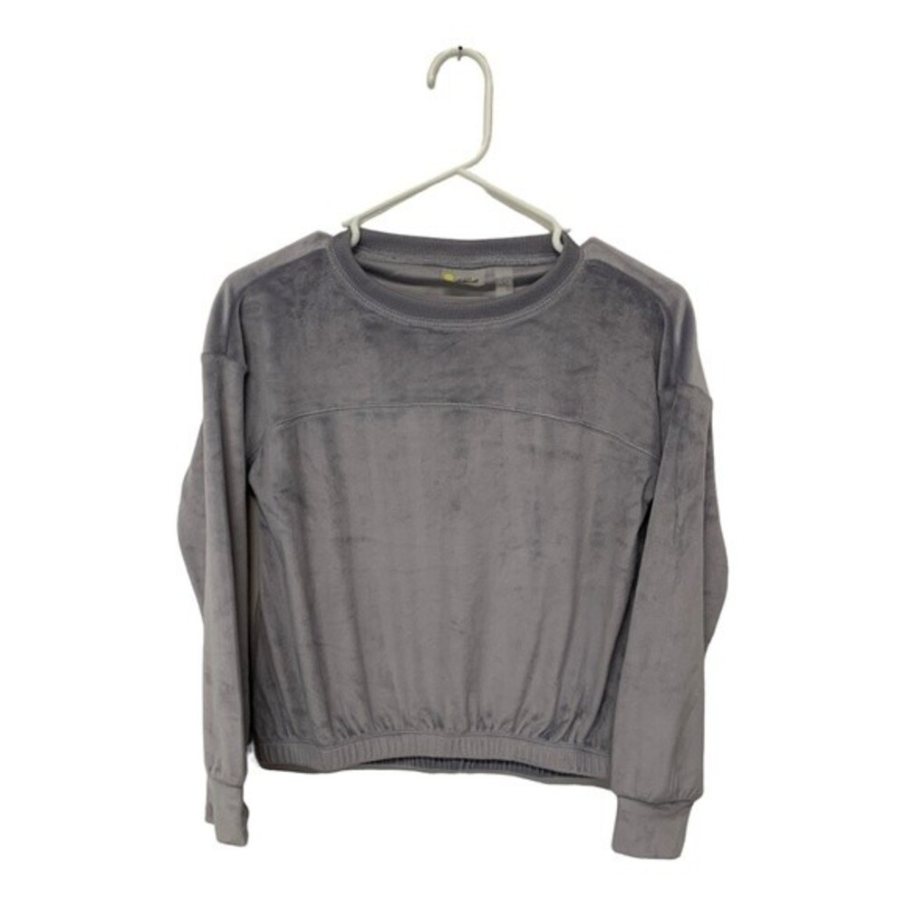 NWOT Zella | Velour Pullover Crewneck Purple Grey Sweatshirt Girls Elastic Comfy